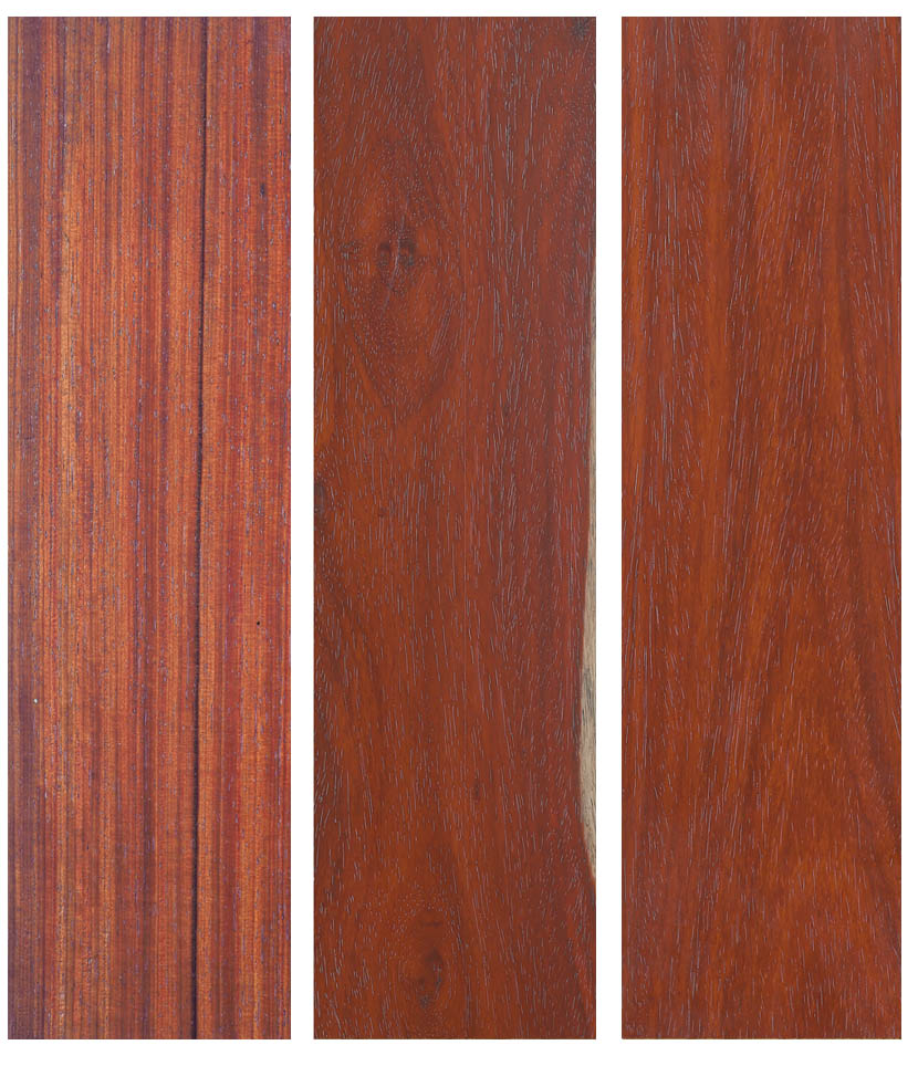 listones de madera palo rojo